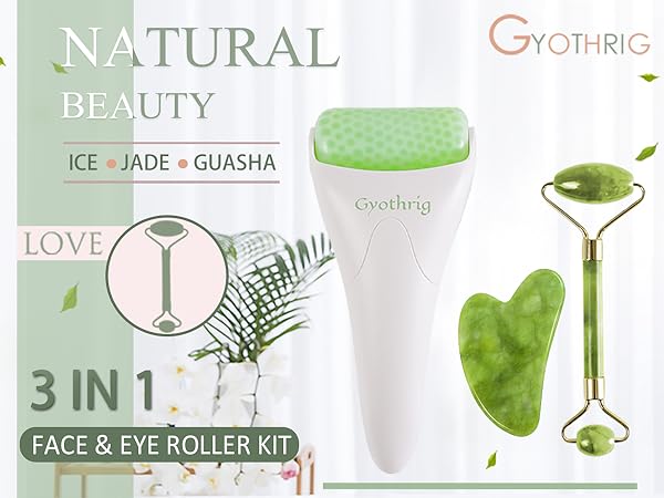 3-in-1 Facial Care Set: Ice Roller, Jade Roller & Gua Sha
